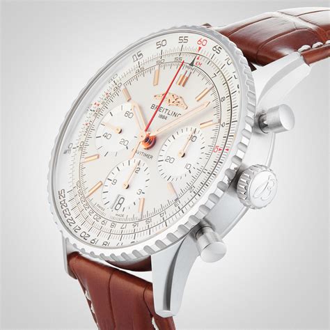 breitling navitimer braun steel|breitling navitimer b01 41mm.